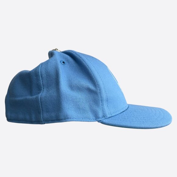 Chrome heart hat Blue Chrome Hearts Blue & White Heart Logo Fitted Hat